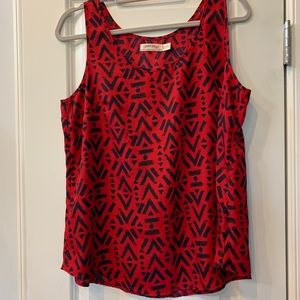 Red and Blue Faded Glory roomy tank top - silky material - Size L (12-14)
